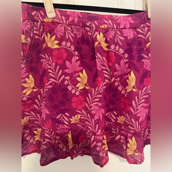 Rachel Roy Fuschia Magenta Purple Floral Ruffle Mini Skirt Flowy Size XL - Picture 3 of 12